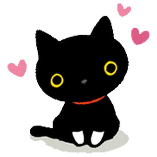 Cat black cute- Sticker