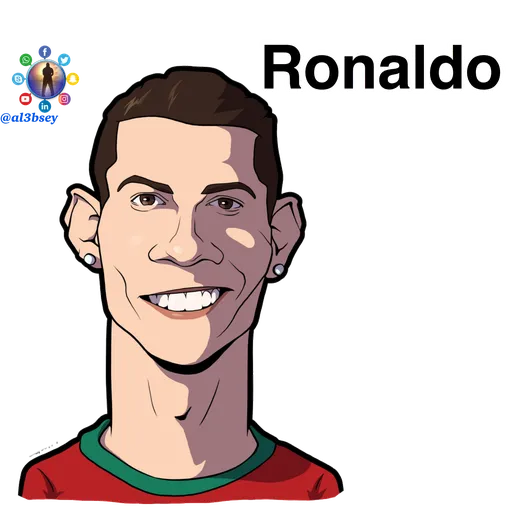 Football stars cartoons - Sticker
